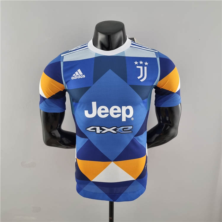 2223 Juventus 4th Blue Orange Soccer Jersey Football Shirt Player