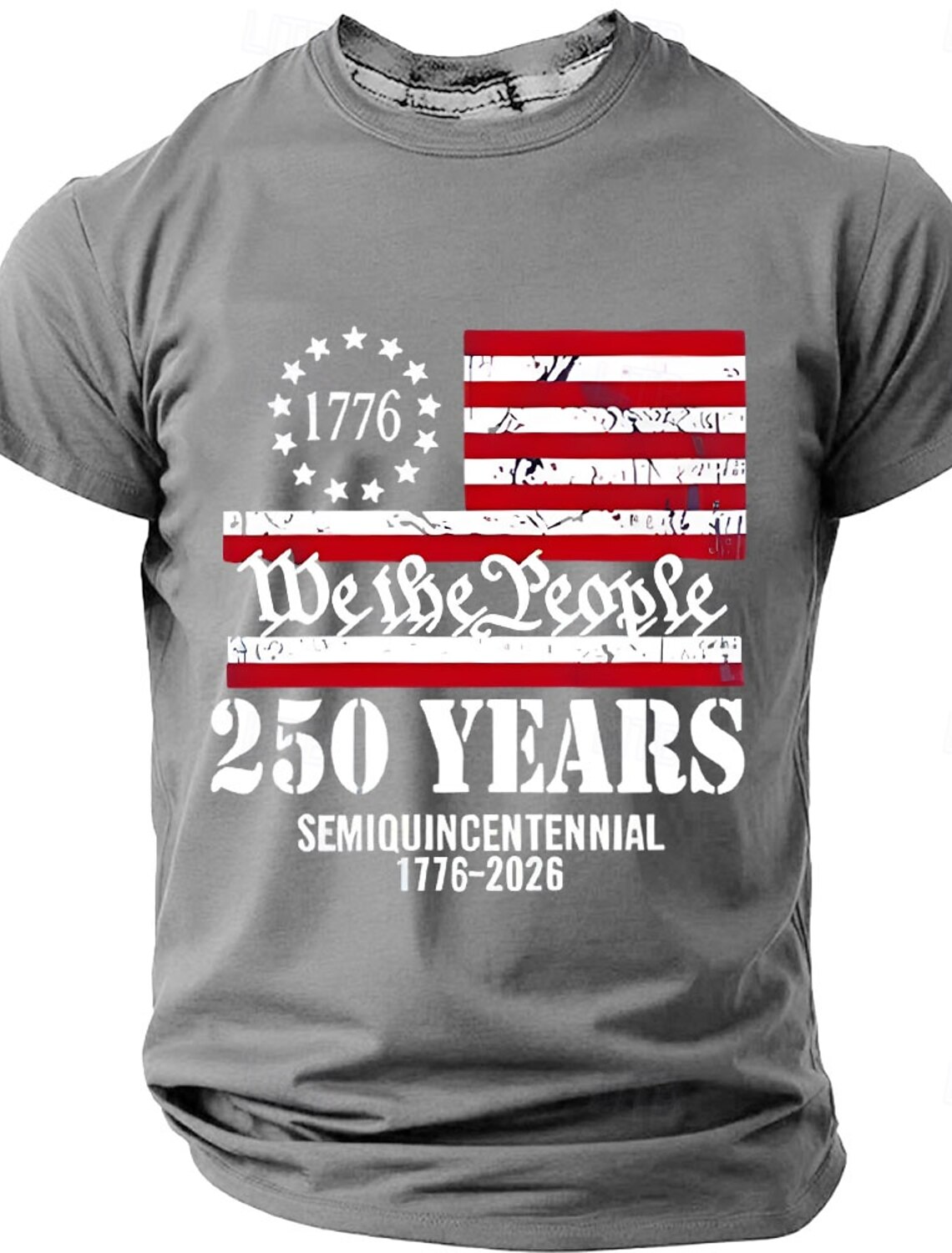250th Anniversary Men's We the People 1776 Semiquincentennial Patriotic Graphic T-Shirt Regular Fit USA Flag Commemorative Designer Clothing Apparel S M L XL XXL XXXL