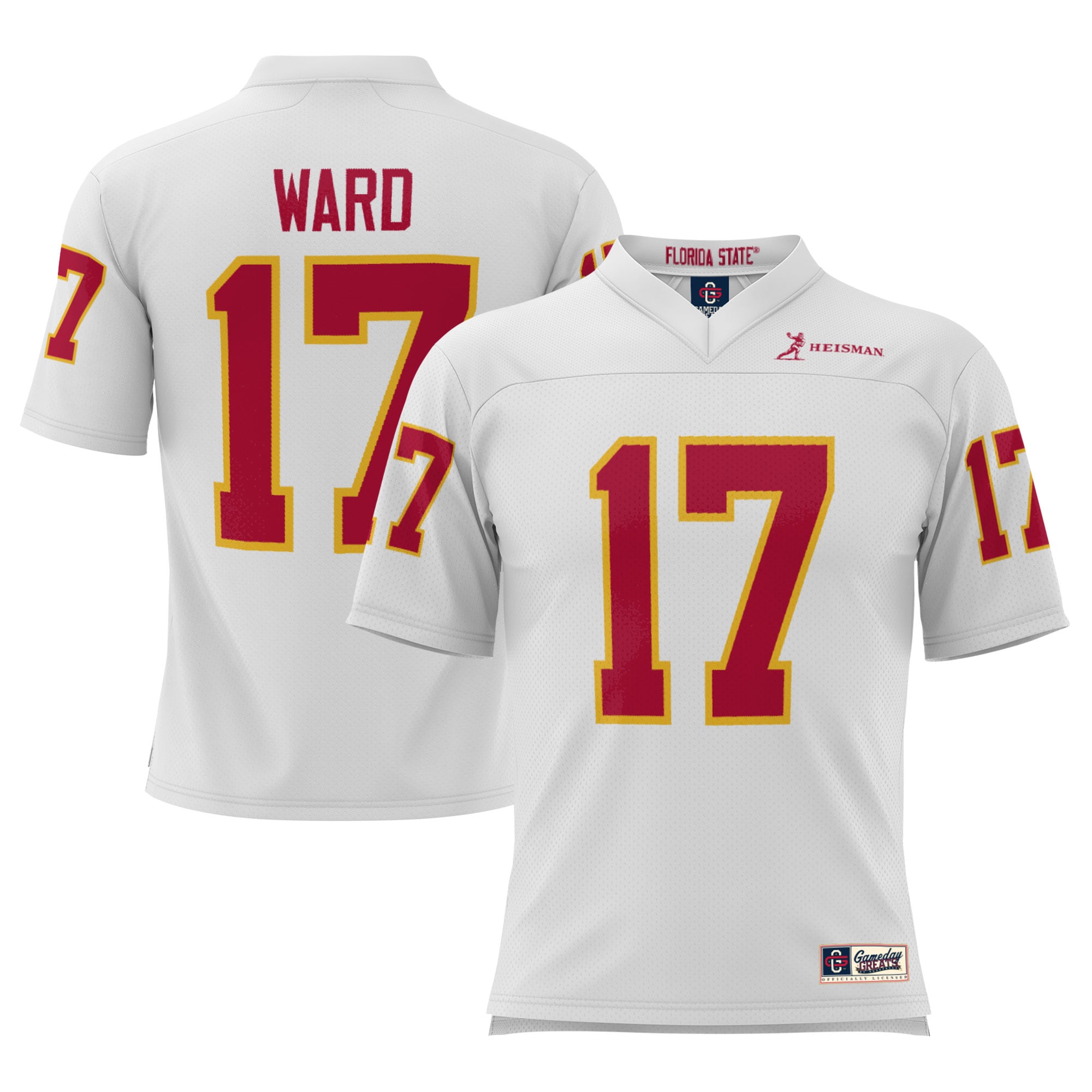 [NJP] Women's Charlie Ward Florida State Seminoles GameDay Greats Heisman Football Jersey - White
