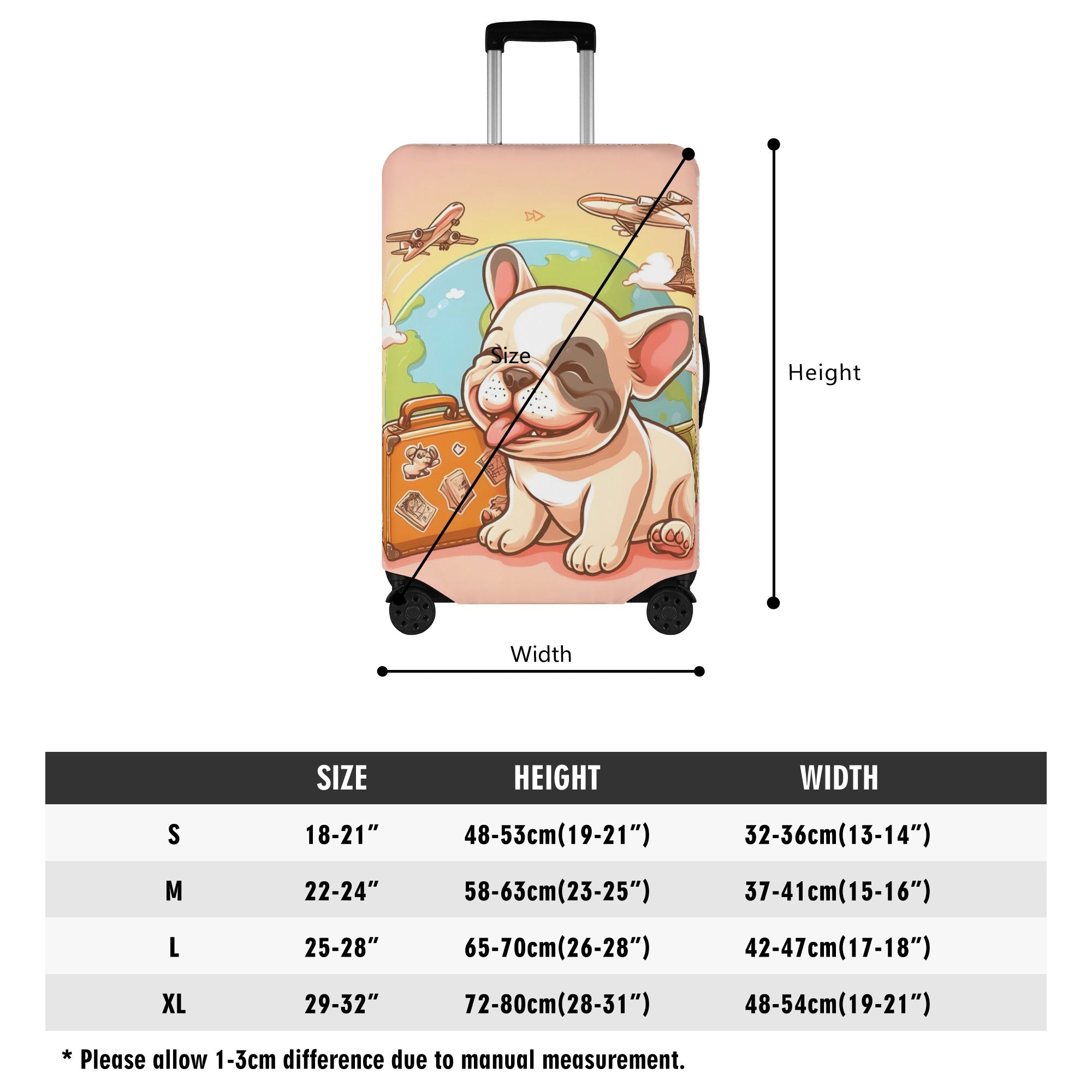 French Bulldog Finn Luggage Cover Useful Frenchie Gear