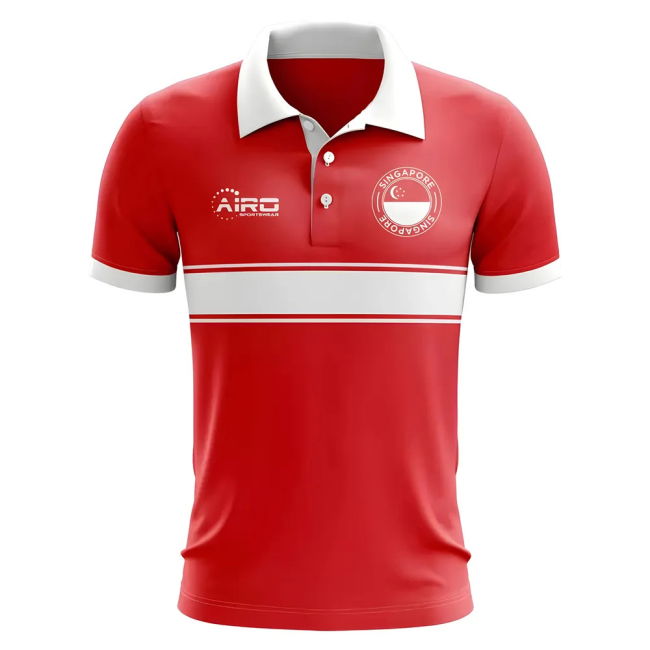 Pro-Grade Exclusive-Design Singapore Concept Stripe Polo Shirt (Red)