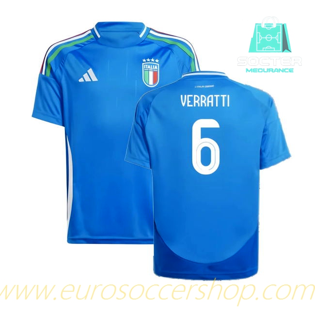 2024-2025 Season Italy Home Football Shirt Genuine Youth (VERRATTI 6)