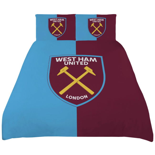 West Ham United FC Colour Split King Duvet Set | Fan Favorite