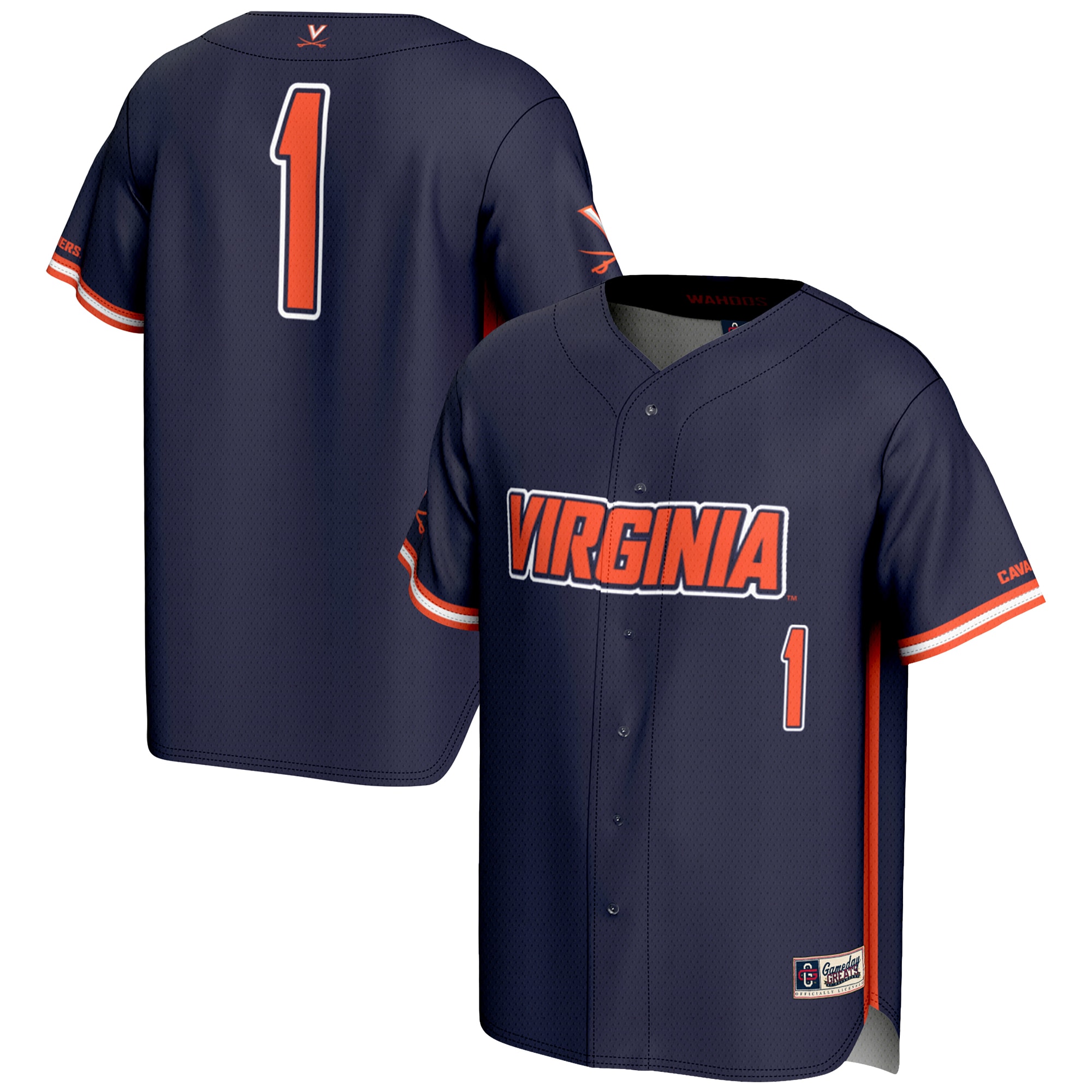 [NJP] Virginia Cavaliers GameDay Greats Lightweight Baseball Jersey - Navy