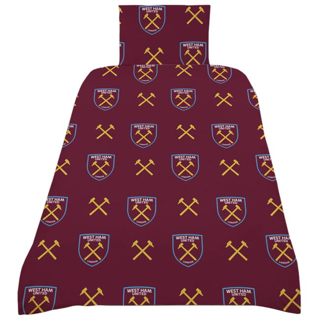 West Ham United FC Colour Split Single Duvet Set | Player Issue