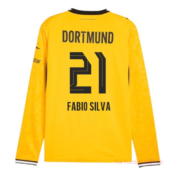 Borussia Dortmund 2026-2027 Long Sleeve Home Shirt (Fabio Silva 21)