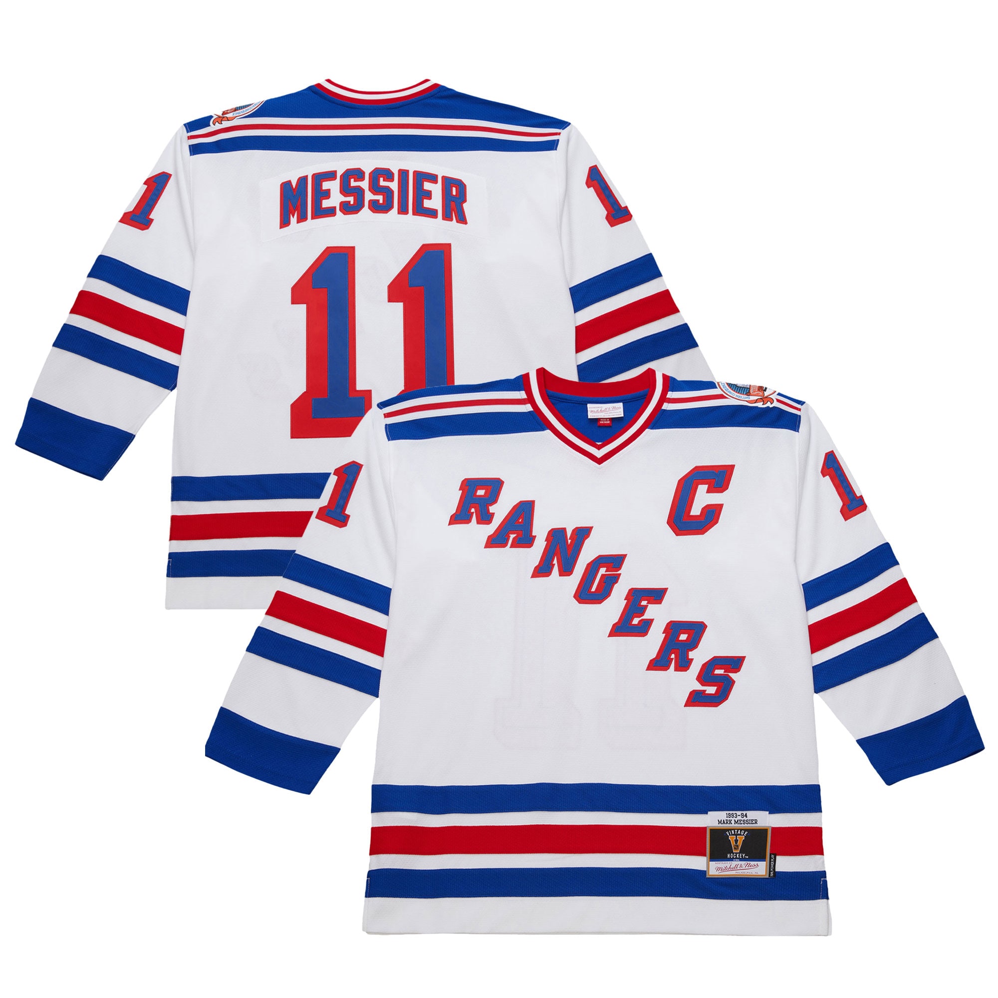 [LK] Mark Messier New York Rangers 1993-94 Power Play Jersey - White