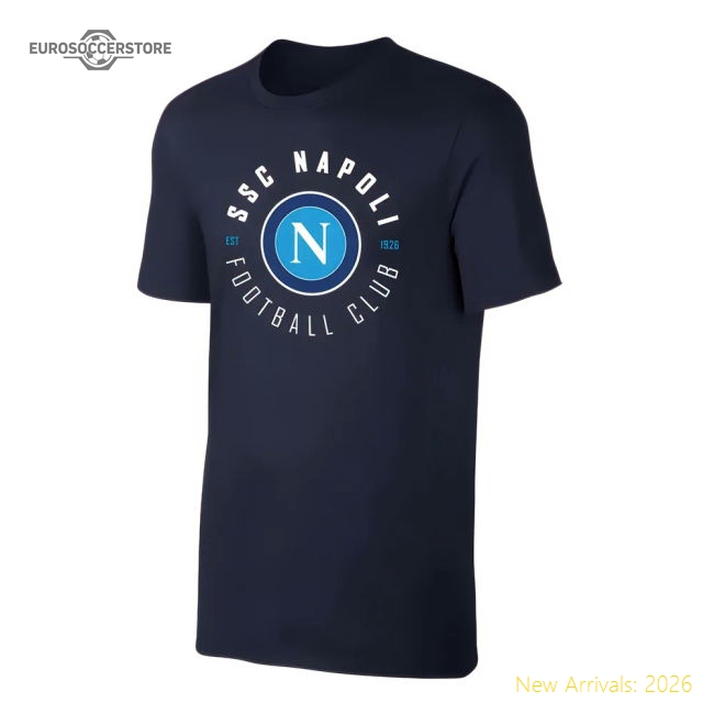 Top-Quality Fan-Favorite Napoli \'Circle\' T-Shirt - Dark Blue