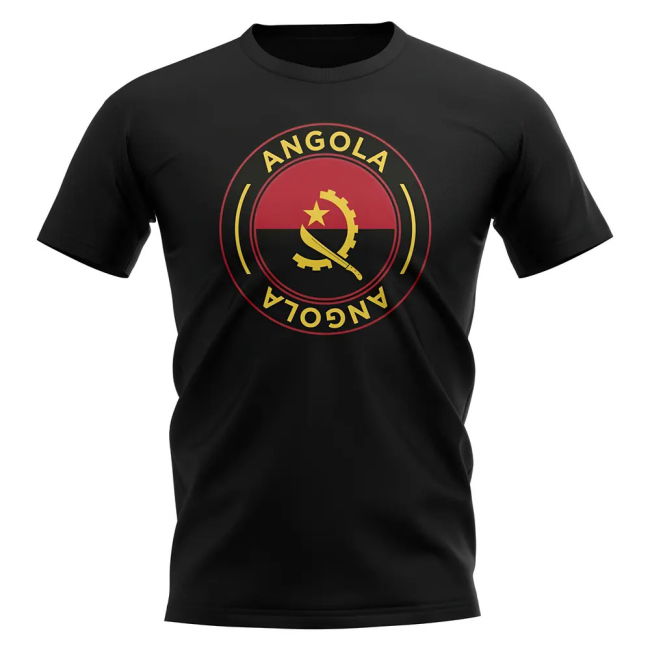 Top-Tier Angola Football Badge T-Shirt (Black) Climate-Control