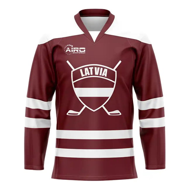 Latvia Home Ice Hockey Shirt