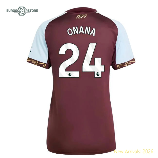2025-2026 Aston Villa Womens Onana Jersey Performance Fabric