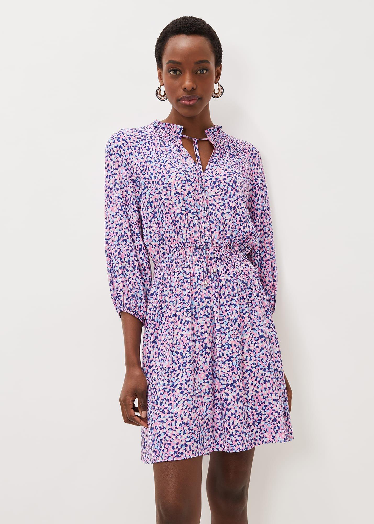 Phillipa Almond Print Short Dress