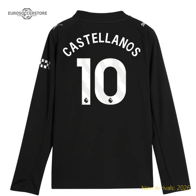 Premium 2025-2026 Man City Long Sleeve Away Shirt (kids) (castellanos