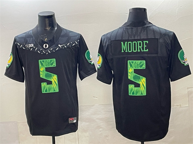 replica Men's None Dakorien Moore #5 Black 2024 Football Jersey