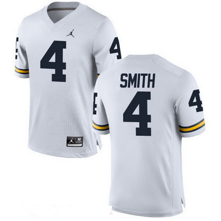 Men's U-M Wolverines White 2024 match worn None #4 replica Jersey