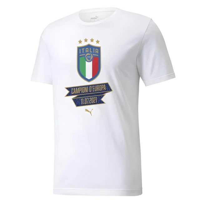 2021 Italy Euros Winners Tee (White) Quality Authentic Official