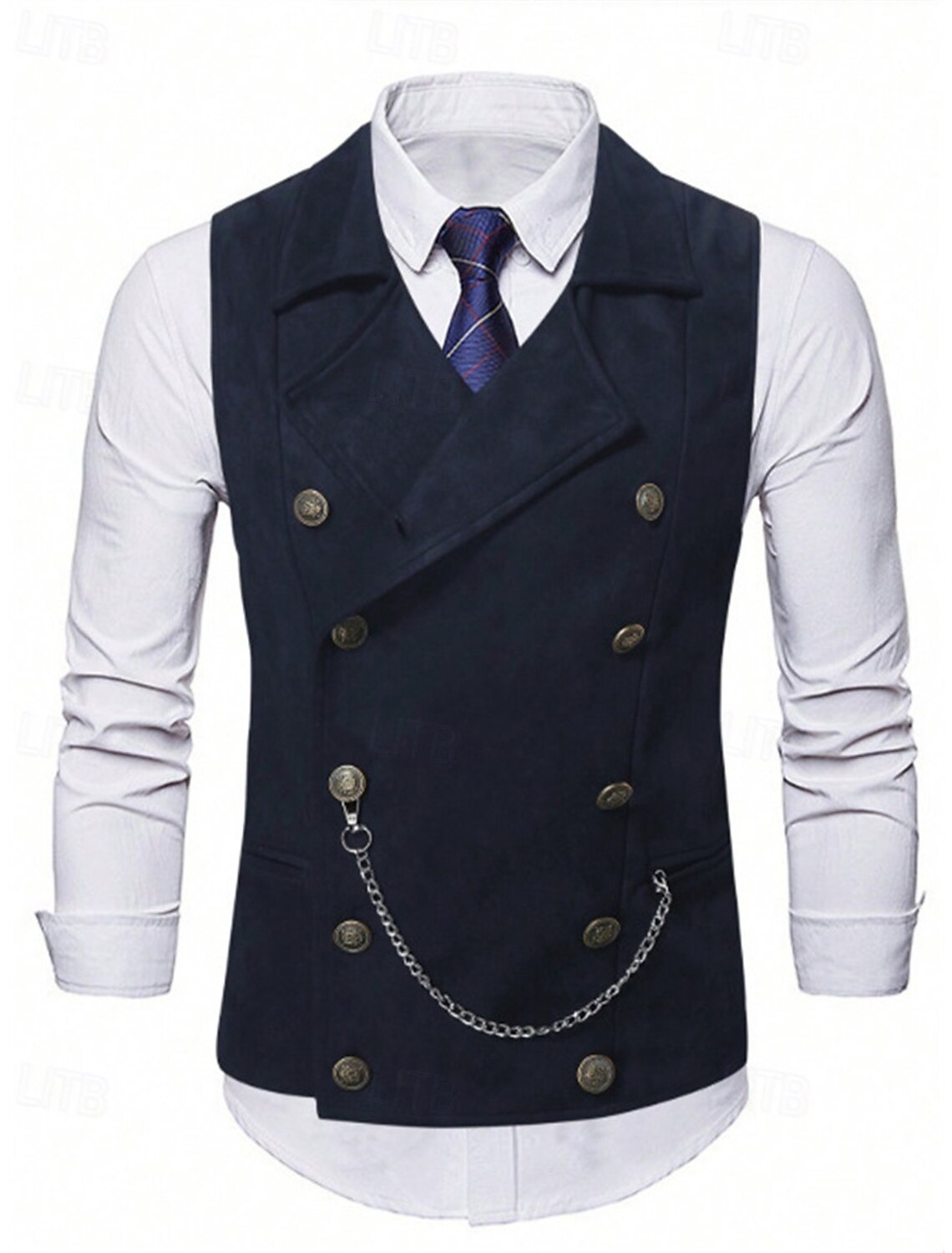 Men's Vest Waistcoat Gilet Vacation Party Business Fashion Casual