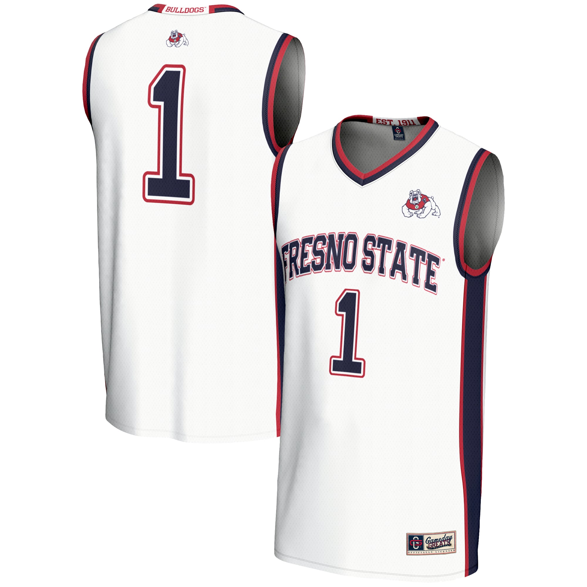 #1 Fresno State Bulldogs GameDay Greats Youth Lightweight Basketball Jersey - White