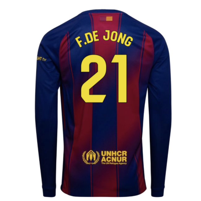 2025-2026 Home Shirt by Barcelona Long Sleeve (Men