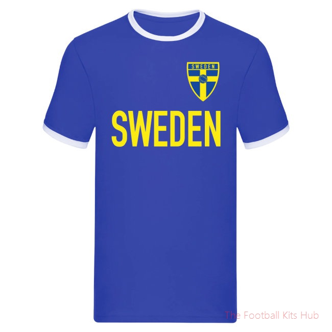 Sweden Logo & Text Ringer Tee (Blue)