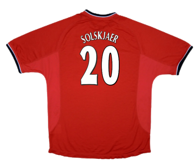 Manchester United 2000-02 Home Jersey ((Excellent) XXL) (Solskjaer 20)