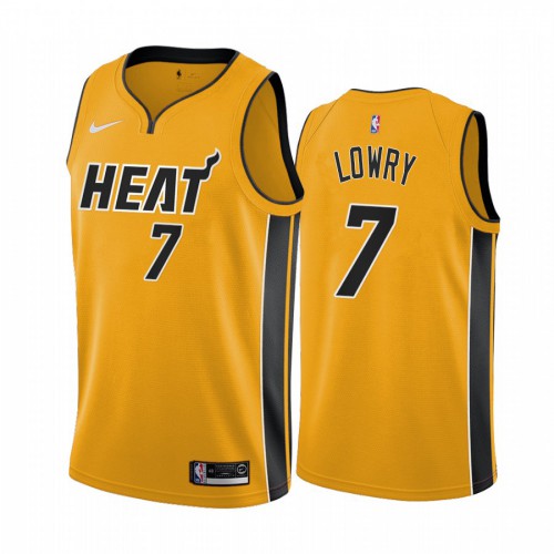 Miami Miami Heat #7 Kyle Lowry Womens Yellow NBA Swingman 2020-21 Earned Edition Jersey Womens