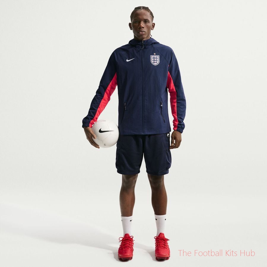 England Training Jacket Dri-FIT AWF Woven World Cup 2026 - Obsidian/Speed Red/White