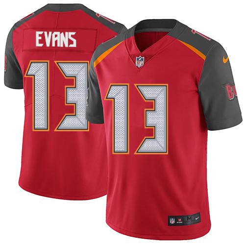 NFL T B Buccaneers #13 Mike Evans Red Limited Jersey - -v10