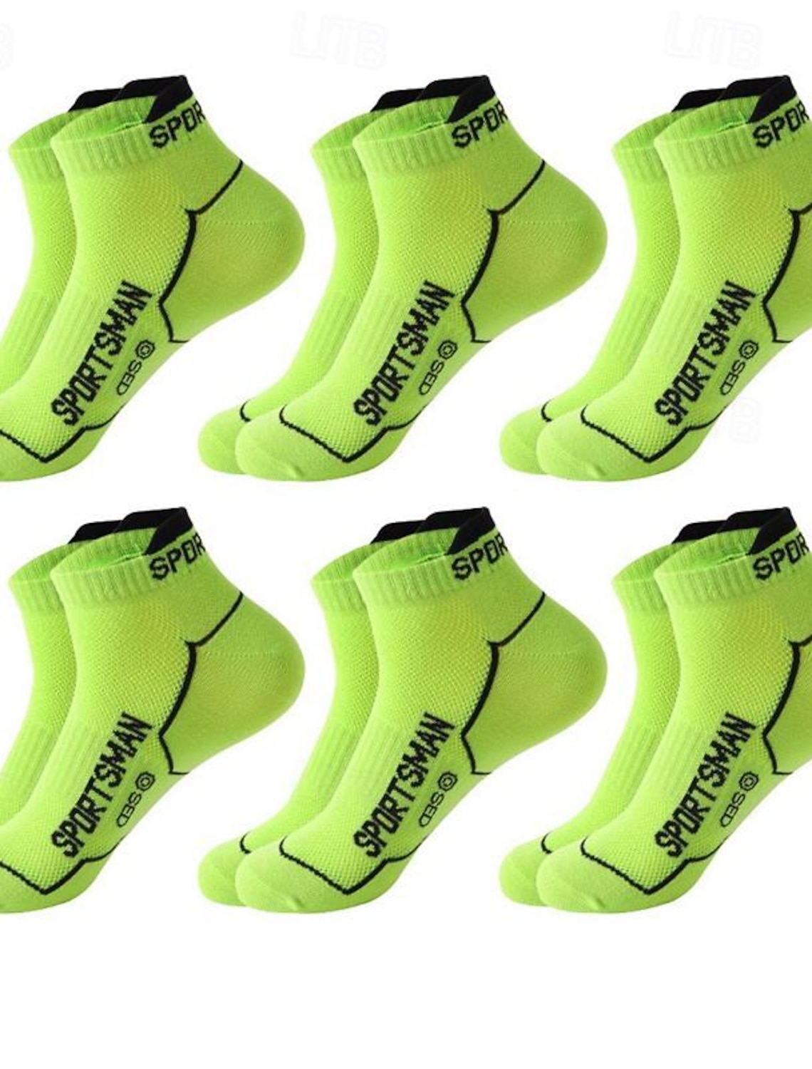 Men's 6 Pack Multi Packs Socks Ankle Low Cut Running Casual Black