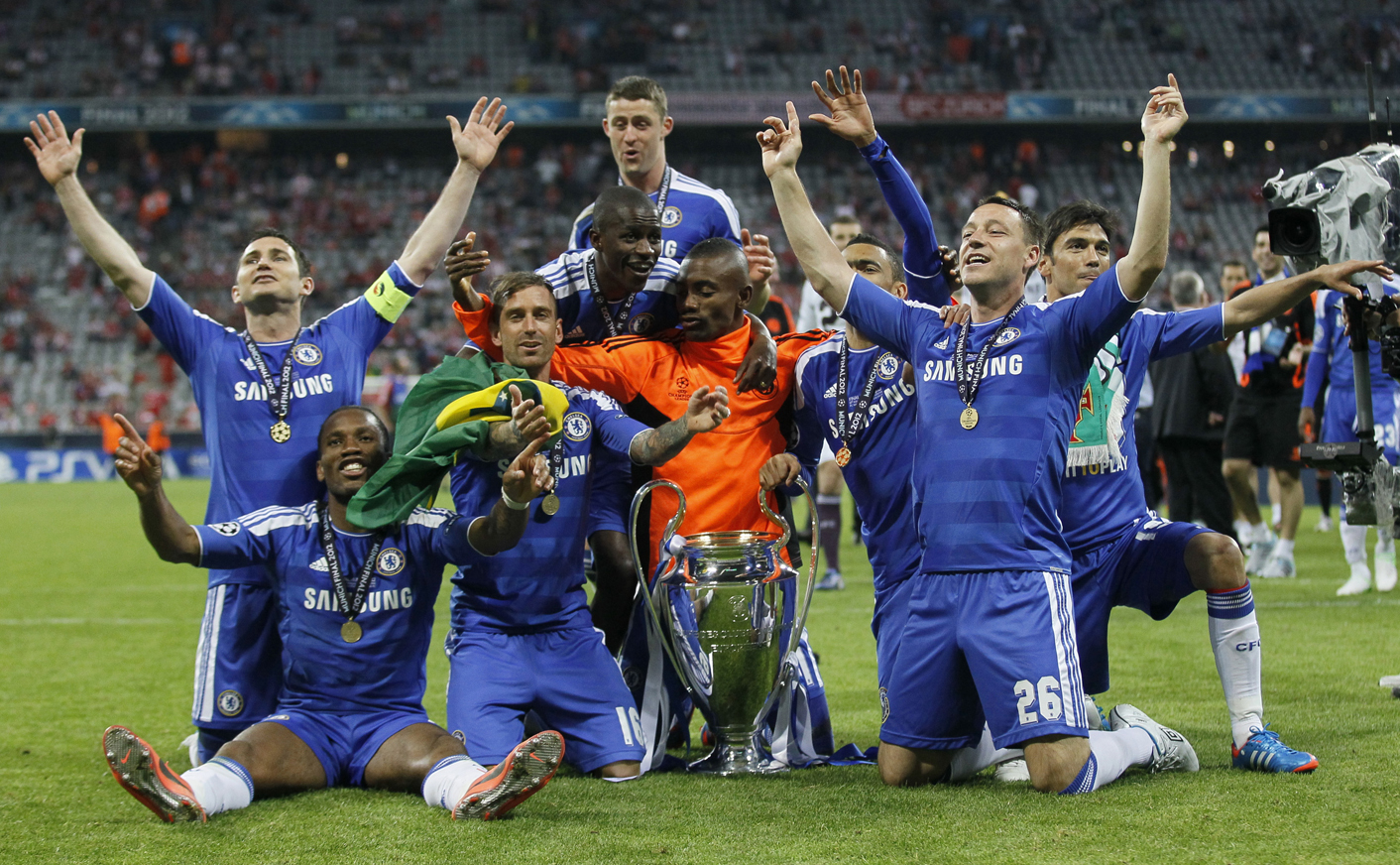 2011-12 CHELSEA RETRO HOME BLUE UCL FINAL FOOTBALL JERSEY SHIRT -