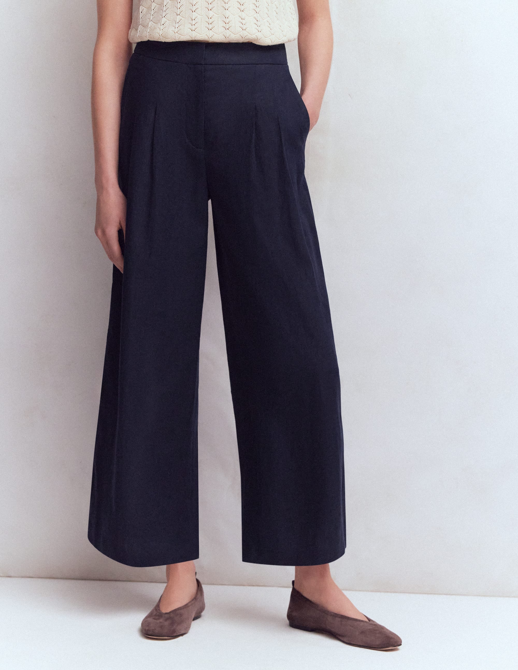 Pleated Linen Culotte