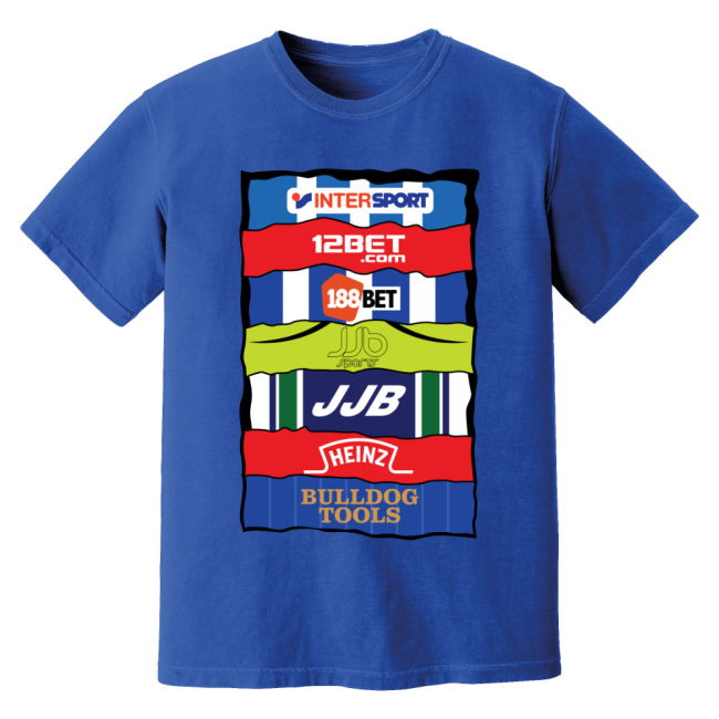 Wigan Sponsor History T-Shirt - Blue