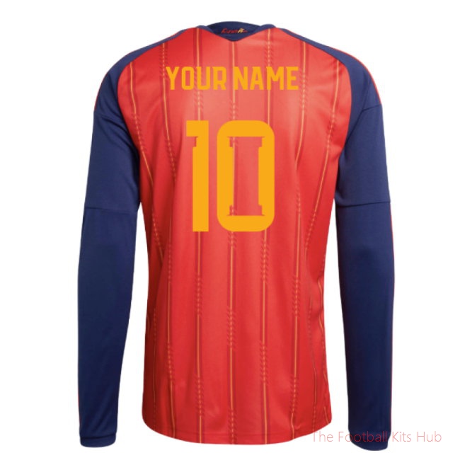 2026-2027 Spain Long Sleeve Home Shirt (Your Name)