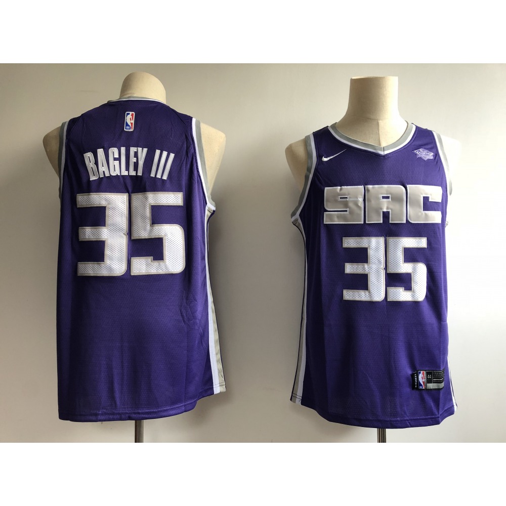 Performance Value Men's SAC #35 Marvin Purple Basketball Jersey