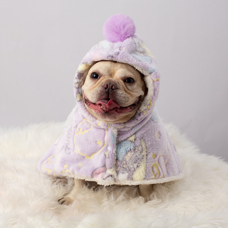 Coat Scarf In Soft Welsh Blanket Wool For Frenchie Pups | Comfort Fit