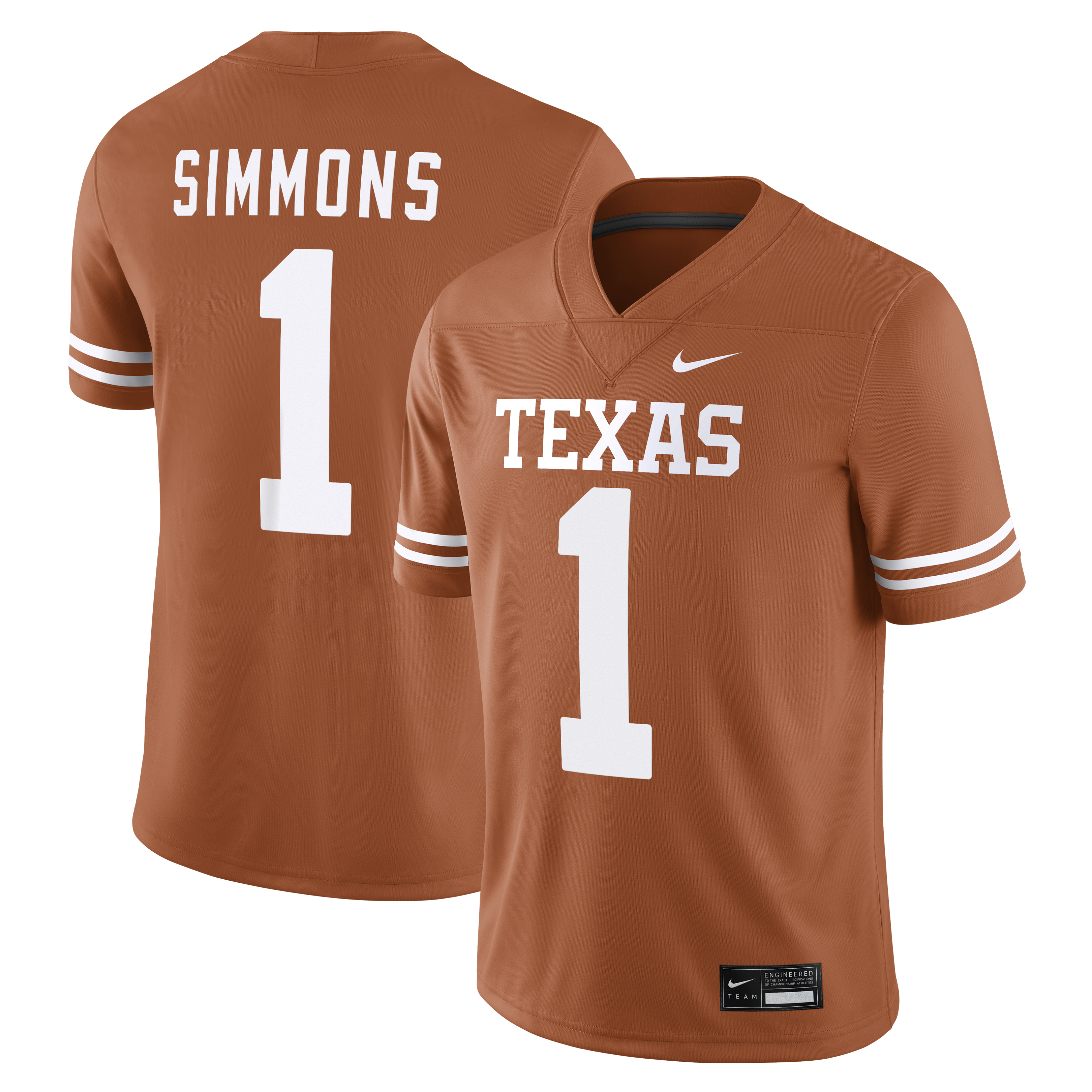 [DDG] Colin Simmons Texas Longhorns Game Football Jersey - Texas Orange