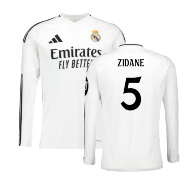 Best-Selling 2024-2025 Real Madrid Long Sleeve Home Shirt (Zidane 5)