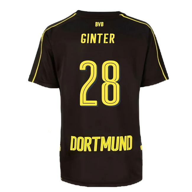 Ginter 28 Match Worn Style Borussia Dortmund Away Pro Shirt 2016-2017