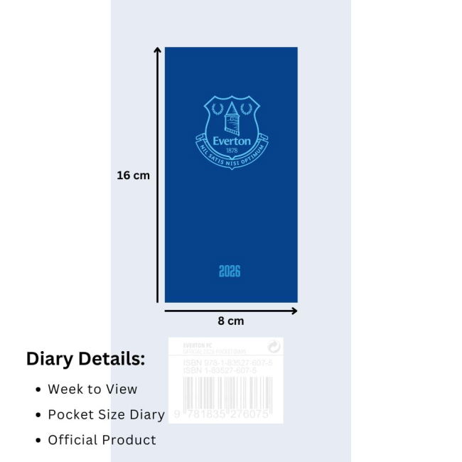 Diary 2026 High Quality Everton 2025-2026 Home Kit