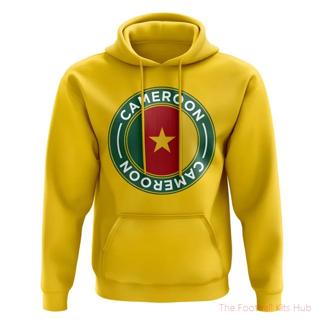 Men Cameroon Football Badge Hoodie (Yellow)