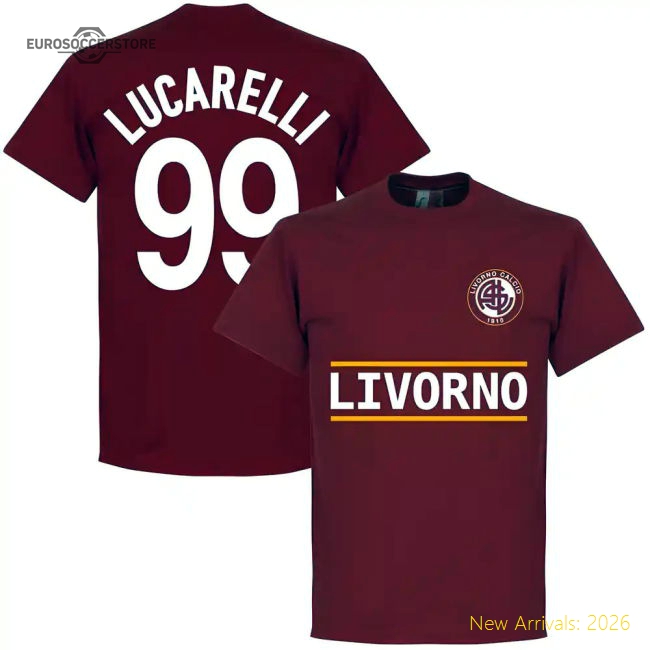 Livorno Lucarelli 99 Team T-Shirt - Maroon Italian Football Collection