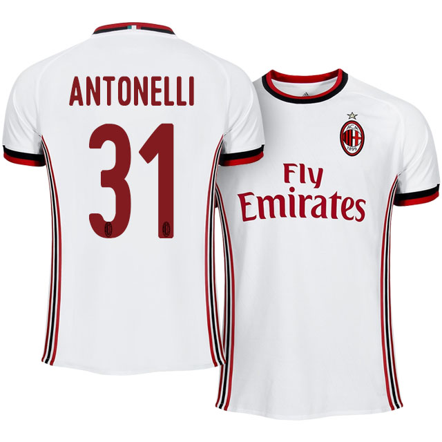 AC Milan Away 201718 Luca Antonelli 31 Soccer Jersey Shirt - Official