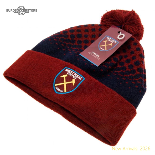 West Ham United Fc Fade Ski Hat - Unbeatable Value - Official Edition