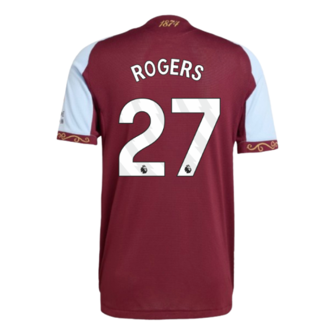 Authentic Home Shirt Rogers 27 2025-2026 Aston Villa Authentic