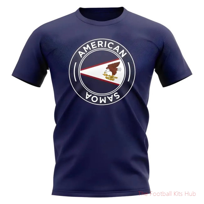 American Samoa Football Badge T-Shirt (Navy)