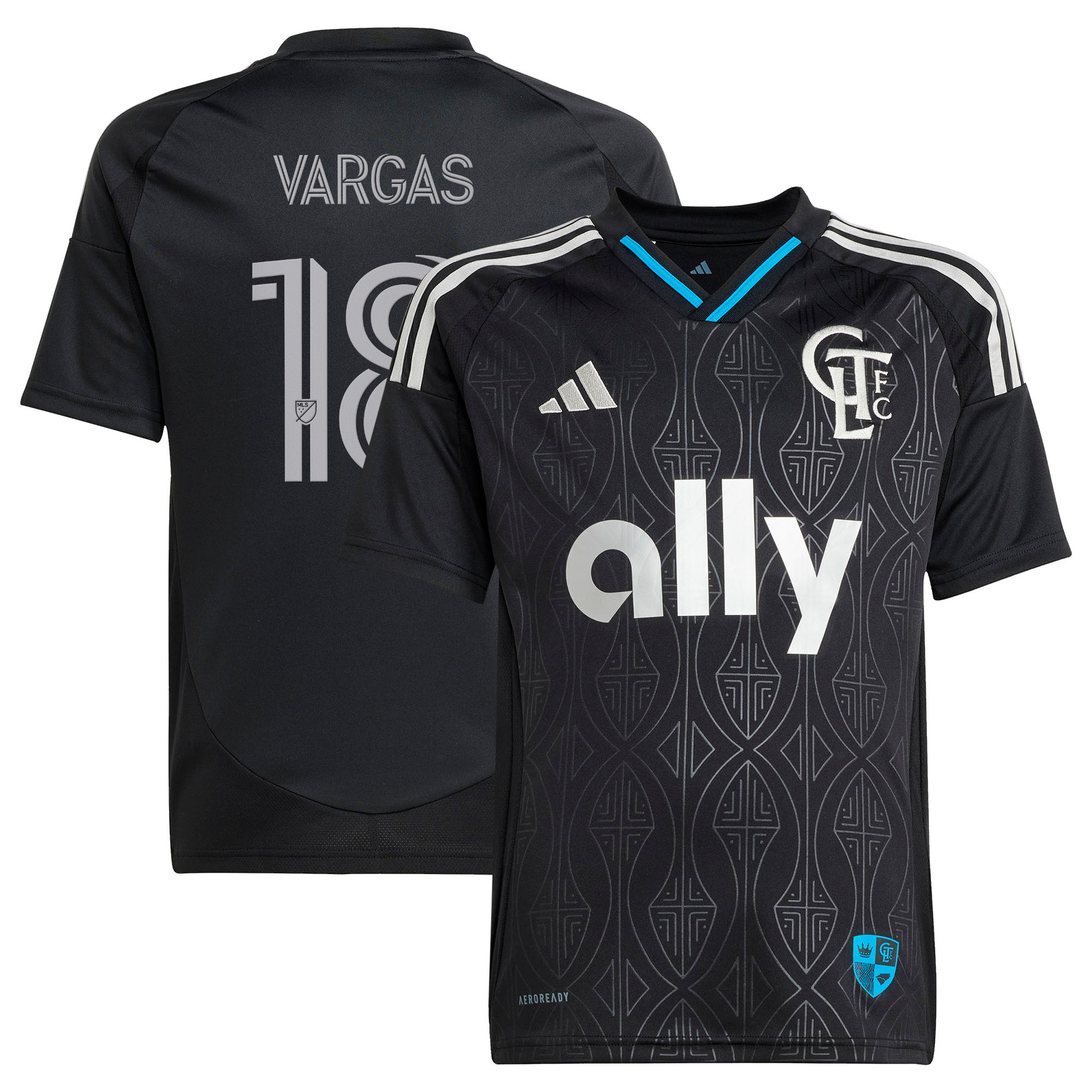 [SJH] Kerwin Vargas Charlotte FC Youth 2025 Fortress Kit Replica Jersey - Black
