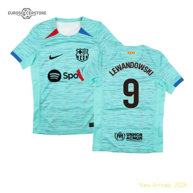 Outstanding 2023-2024 Blaugrana Third Jersey (kids) (lewandowski 9)