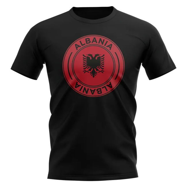 Albania Football Badge T-Shirt (Black)