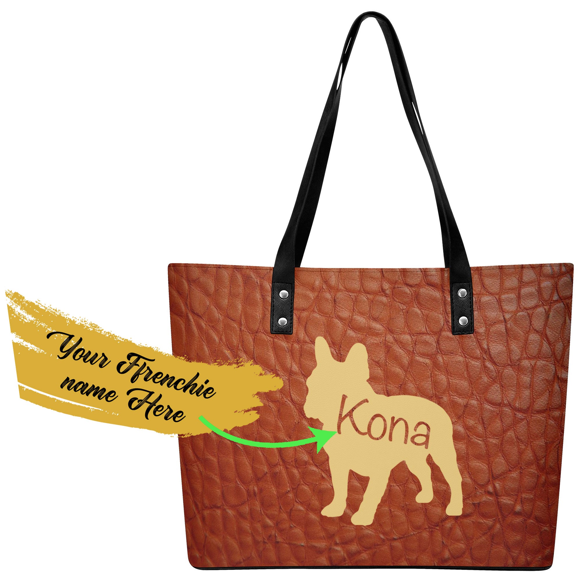 French Bulldog Lover Parisian Pup Custom Womens Leather Handbag Perfect Gift Idea