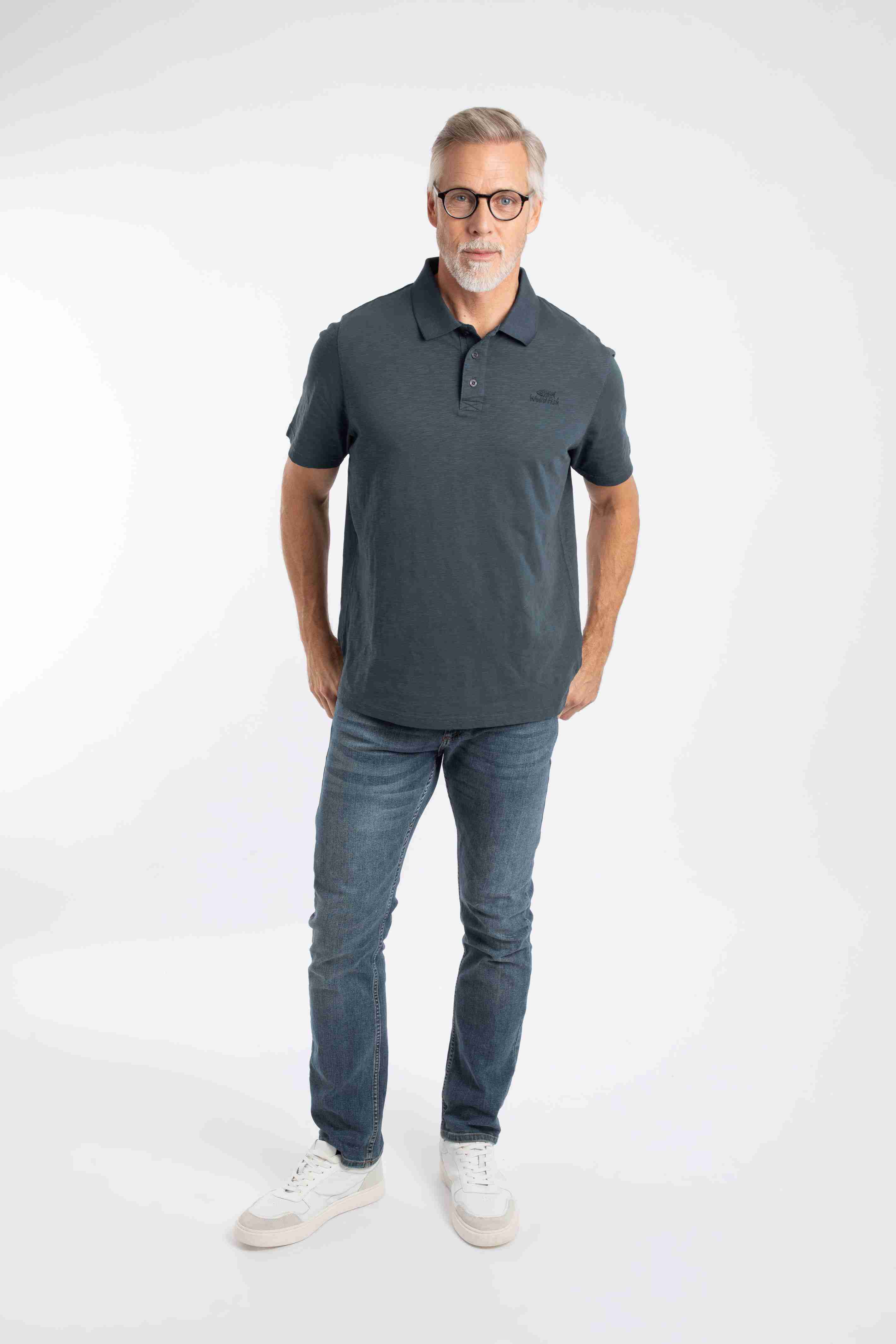 Indy Slub Polo Shirt Navy